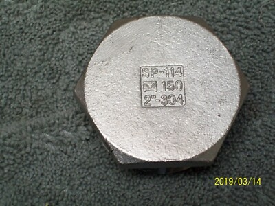 2'' NPT 304 STAINLESS STEEL HEX PLUG PIPE FITTING SP-114 150