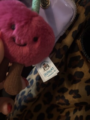 Jellycat Amuseables Cherries Bag Charm NWT 4in Ultra-Soft