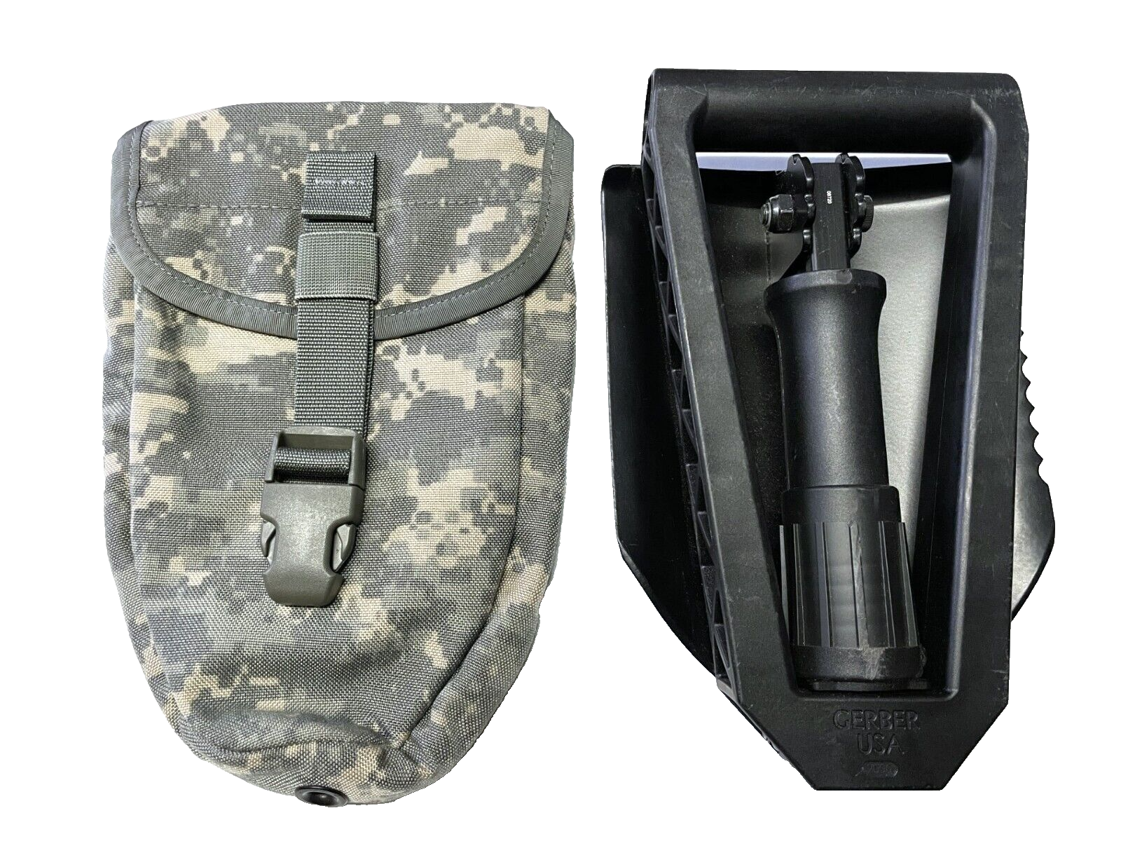 US Military USMC GERBER 2000 Entrenching E TOOL Trifold Shovel w ACU COVER MINT