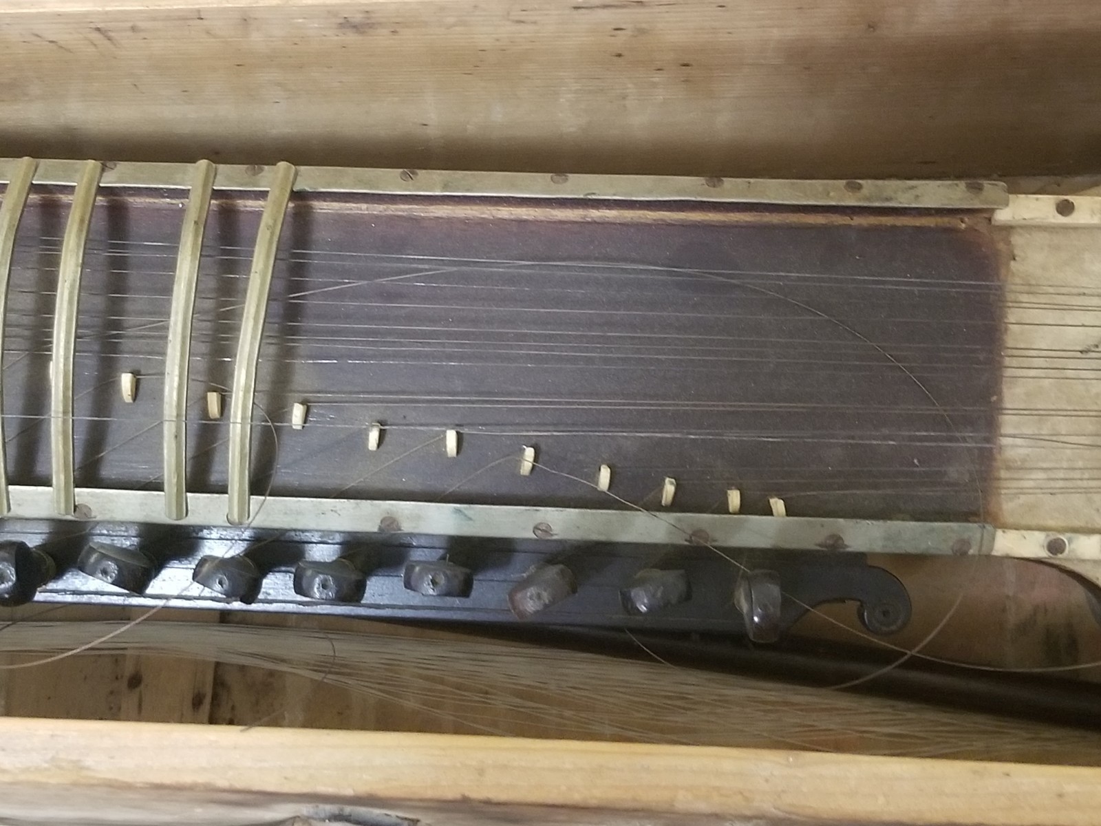 Old Antique Indian Music Instrument Dilruba String Esraj Sitar Guitar With Box