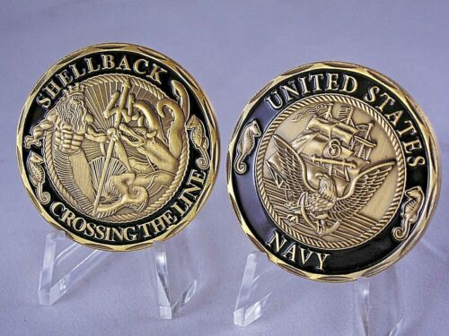 Shellback Crossing the Line Navy Ceremonial Challenge Coin US Navy Pollywog