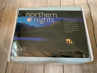 Northern Nights 100% Egyptian Cotton Sky Blue Twin Sheet Set QVC Pastel