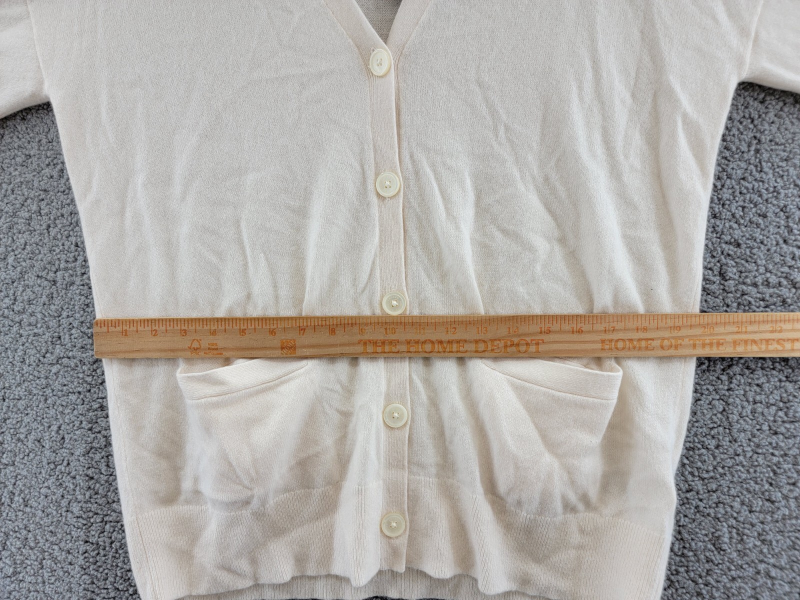 Lauren Ralph Lauren Umatilla Cashmere Cardigan Sweater Women's M Winter Cream~ - Picture 7 of 12