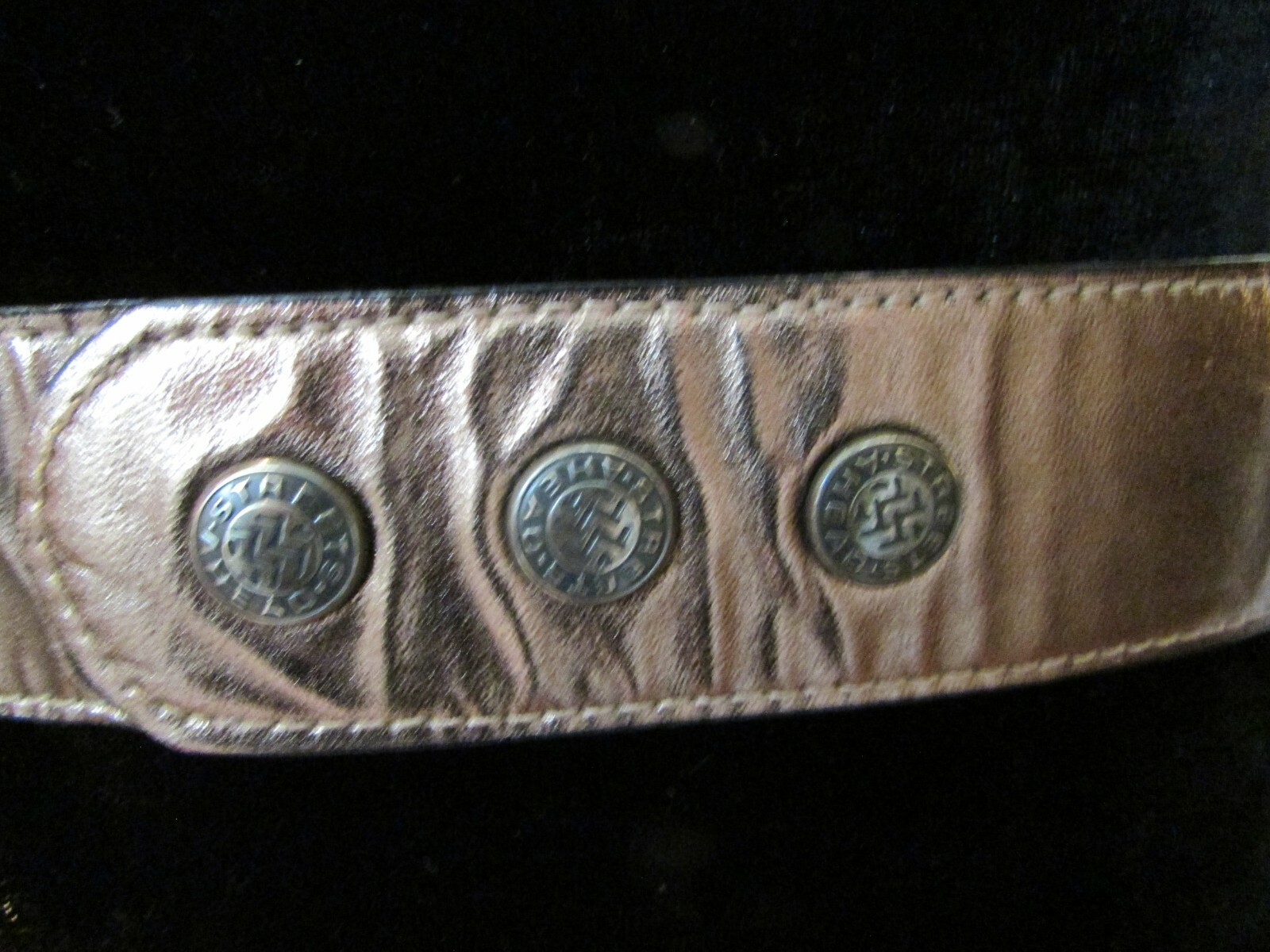 VTG 80's Streets Ahead Silver Metal Brutalist Belt Sz 28"