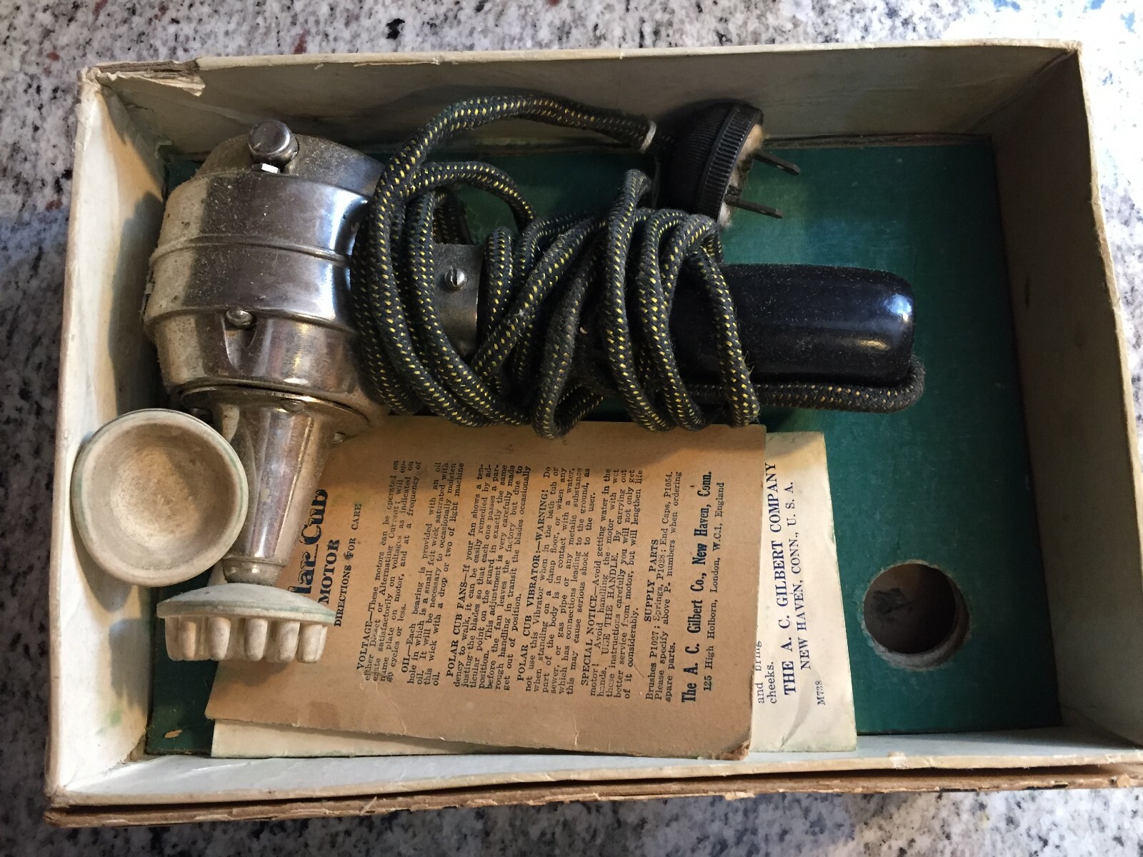 A C Gilbert Polar Cub Electric Vibrator,  1920's Vintage, Original Works