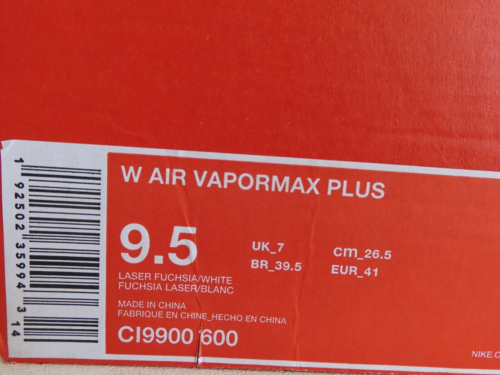 Pre-owned Nike Wmns  Air Vapormax Plus Laser Fuchsia-white Sz 9.5 [ci9900-600] In Pink