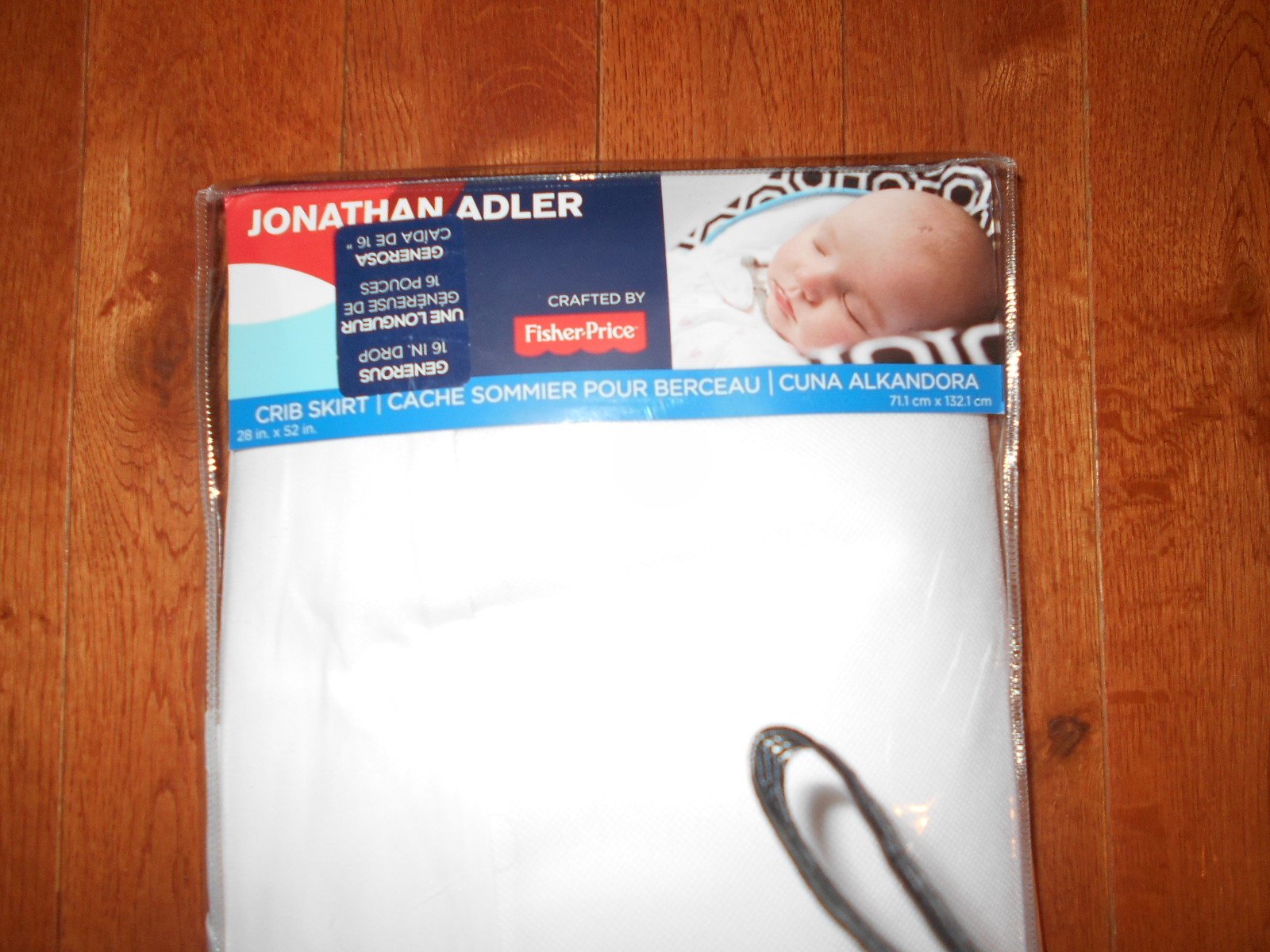 NEW CRIB SKIRT Jonathan Adler  BLACK/WHITE Modern Geometric Unisex Bedding Baby