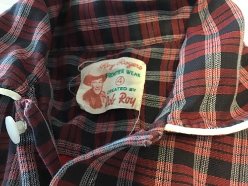 Vintage Boys Roy Rogers Frontier Wear Red Western Shirt Size 4 By Rob Roy