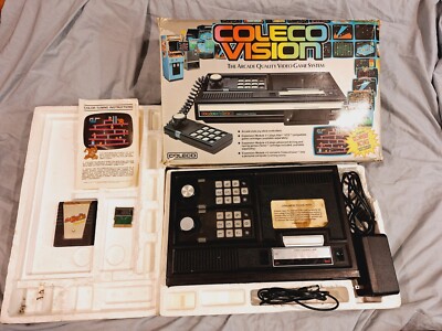 ColecoVision Console W/ Box Controllers Mr. Do's Castle Cables Tested Working 