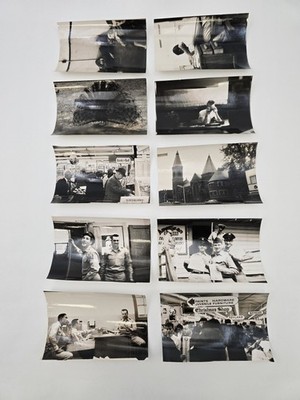 10Pc Black White Film Photography Photo Lot Man Military Peacock Christmas Shopp