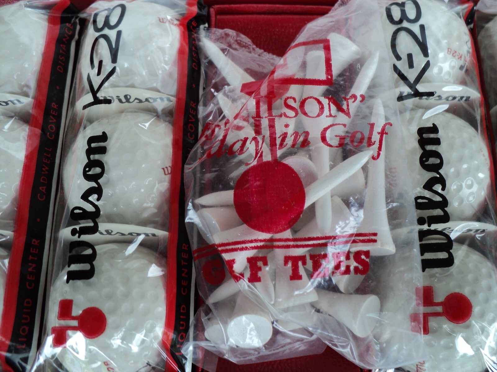 12  Vintage Wilson K-28 Golf Balls + Tees And 50 Years Commemorative Box