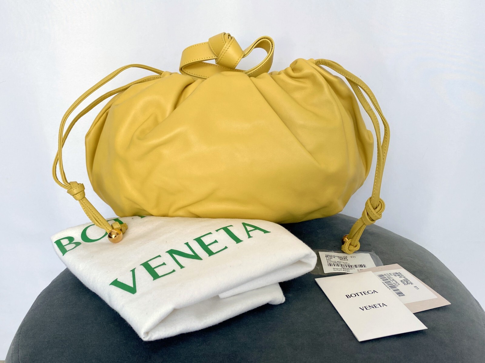 NWT! NEW! BOTTEGA VENETA Yellow Leather Handbag Bag Purse