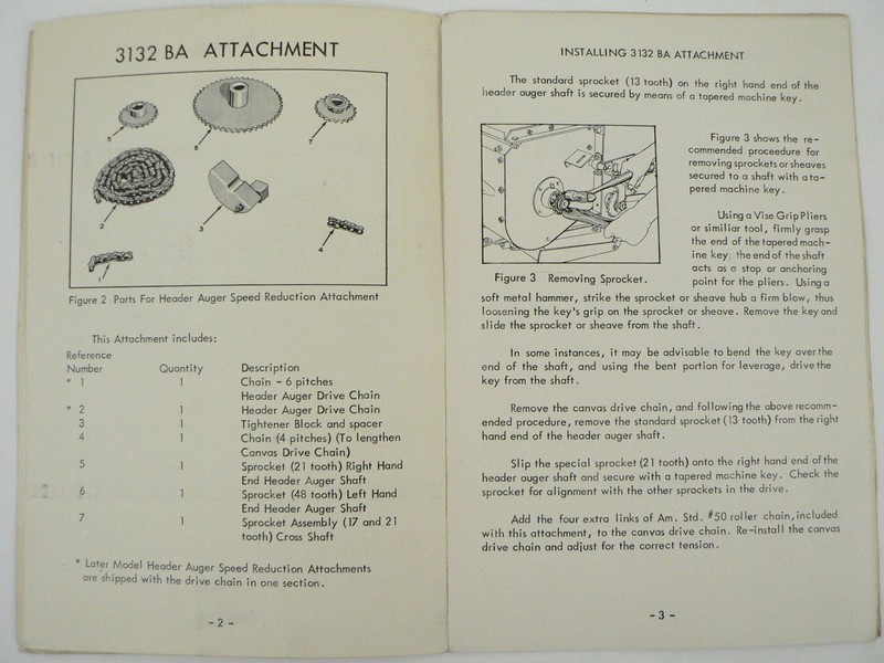 VTG J.I. Case Header Auger Speed Reduction Model “A