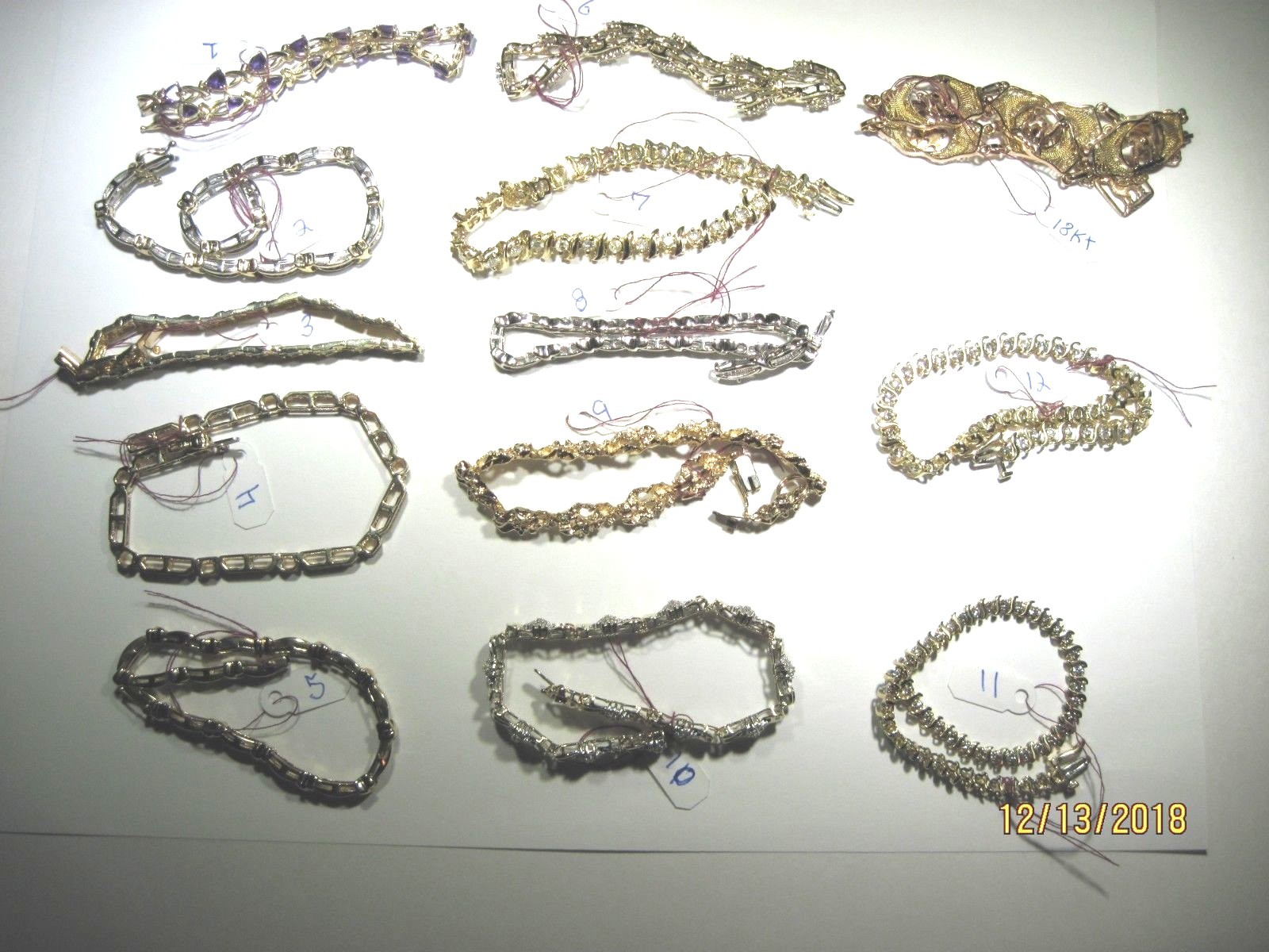 #5..14K Yellow Gold Tennis Bracelet with 1tcw Baguette Diamond....15.8gram