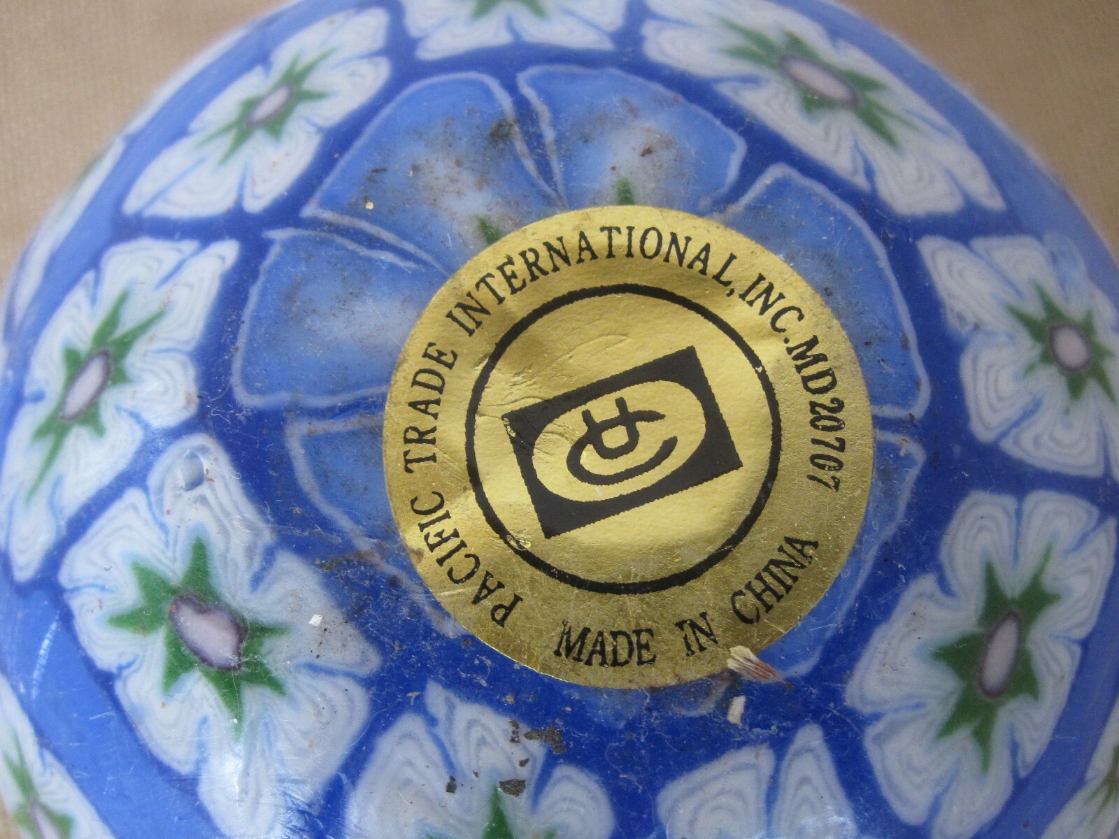 VINTAGE MILLEFIORI KALEIDESCOPE ROUND BALL CANDLE PACIFIC TRADE PRE-OWNED UNUSED