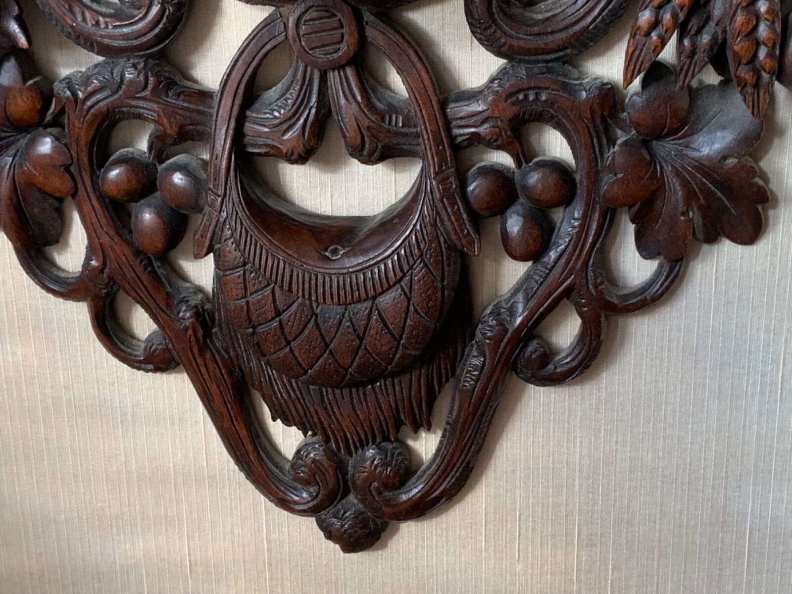 Lovely Antique French Carved Wooden Barometer/Thermometer, not working