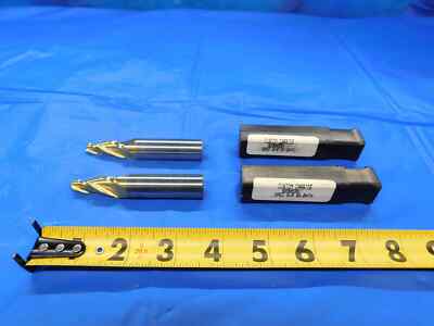 2 PC. LOT OF CARBIDE TIN COATED 7 DEGREE TAPERED END MILL 5/8 CUT DIA. 82905381