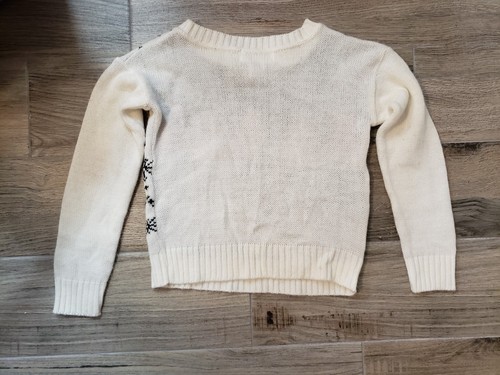 Girls Cotton Emporium Winter Holiday Snowmen Snowflakes  Sweater Size Small 4T
