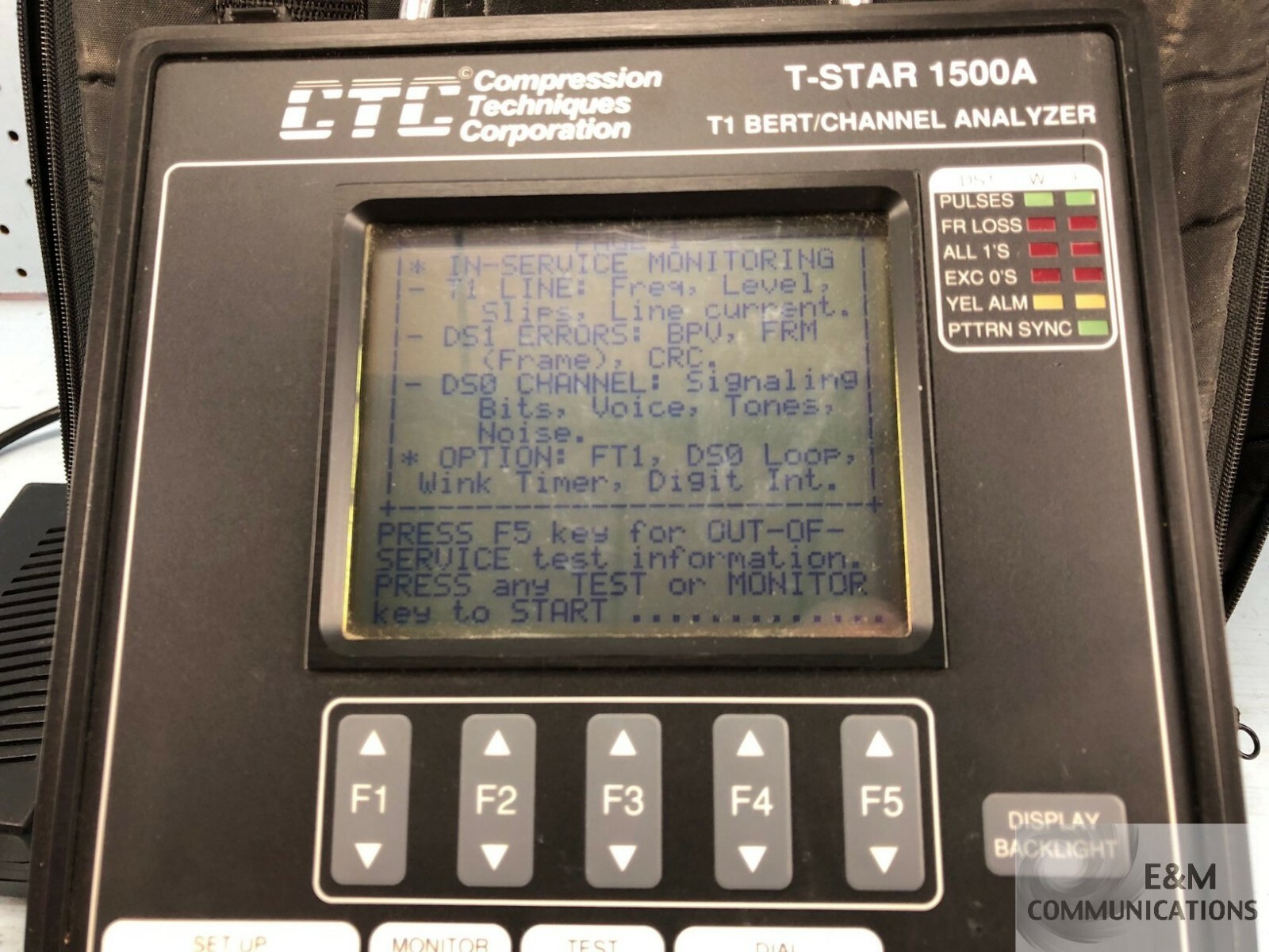 T-STAR 1500A COMPRESSION TECHNIQUES CORP CTC T1 BERT & CHANNEL ANALYZER
