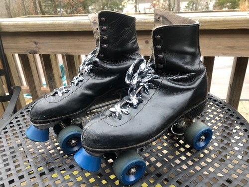 Official Roller Derby Brand Black Rink Men’s Skates Size 9 Urethane Blue Wheels