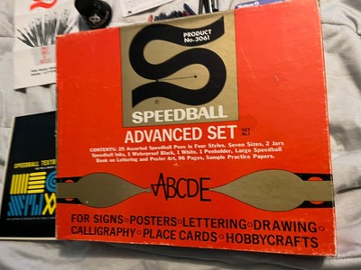 Vintage 1960 s Speedball Calligraphy Advanced Set W/Pens & Tips Text Book