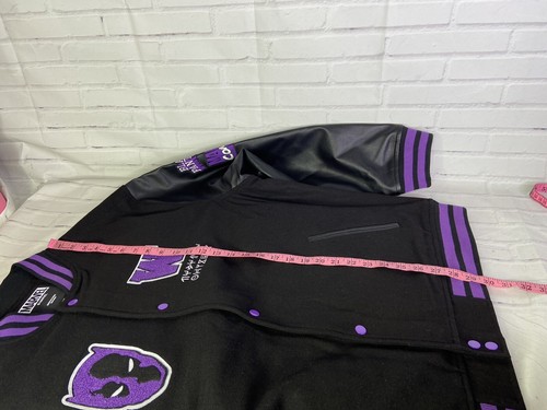 Pre-owned Marvel Black Panther Logo Letterman Varsity Jacket Wakanda Official Mens 2xl