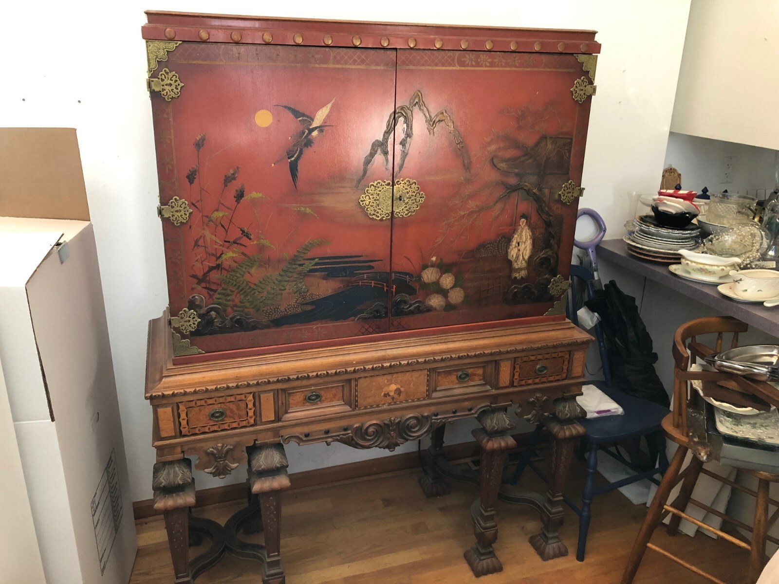 Rockford Republic Furniture Asian/Oriental Chest Circa 1930's Rare