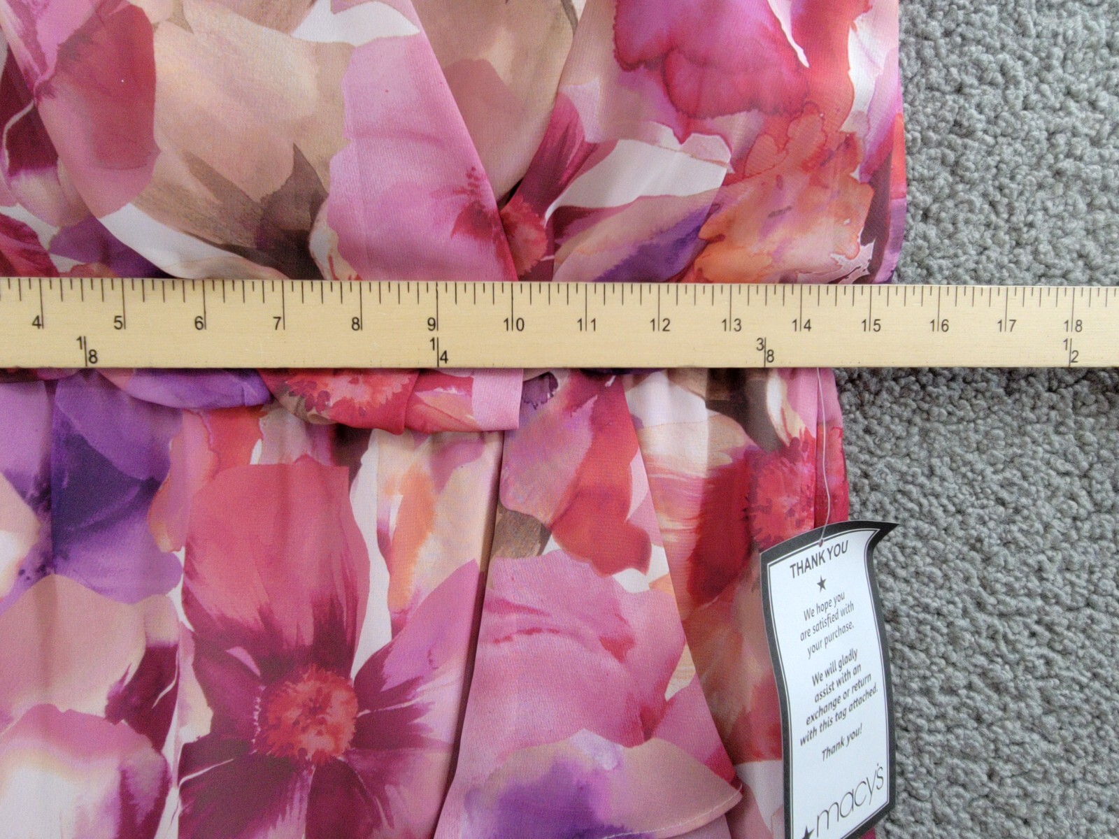 X by XSCAPE Floral Blouson Midi Dress Women's 6 Multi V-Neck Back Zip Closure - Picture 6 of 16