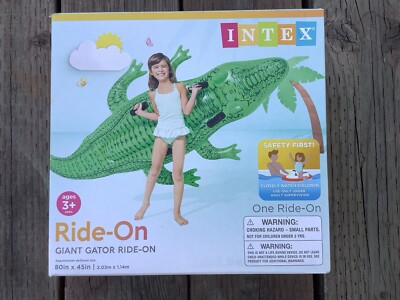 INTEX Inflatable Ride On GIANT GATOR ALLIGATOR Swimming Pool Float Toy 80'' x 45''