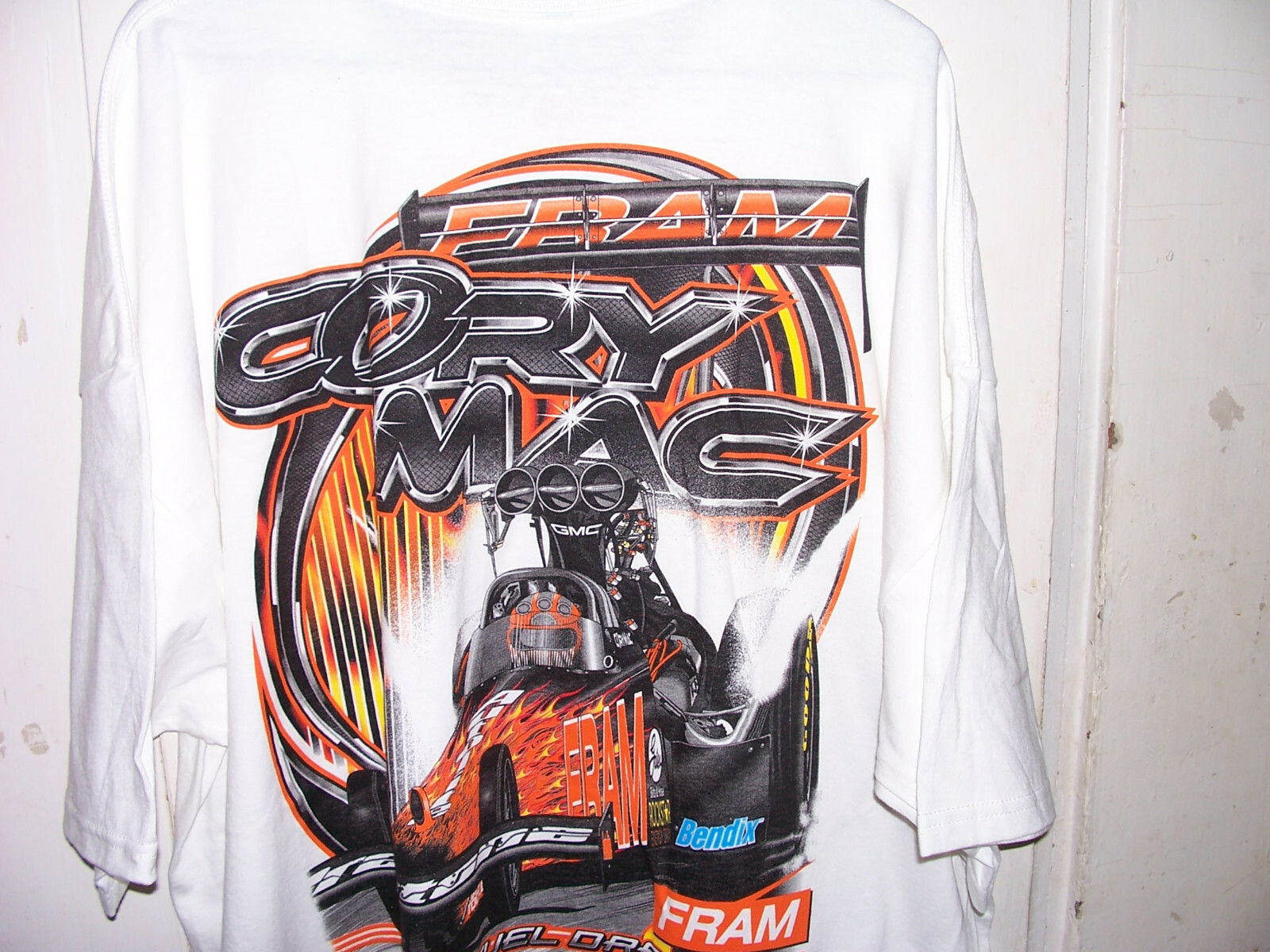 Cory Mac Fram T-SHIRT autographed Size 2XL  McClenathan White Cotton 2008