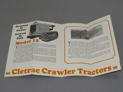 Vintage CLETRAC Crawler Tractor model 12 Twelve sales Brochure Cleveland Tractor