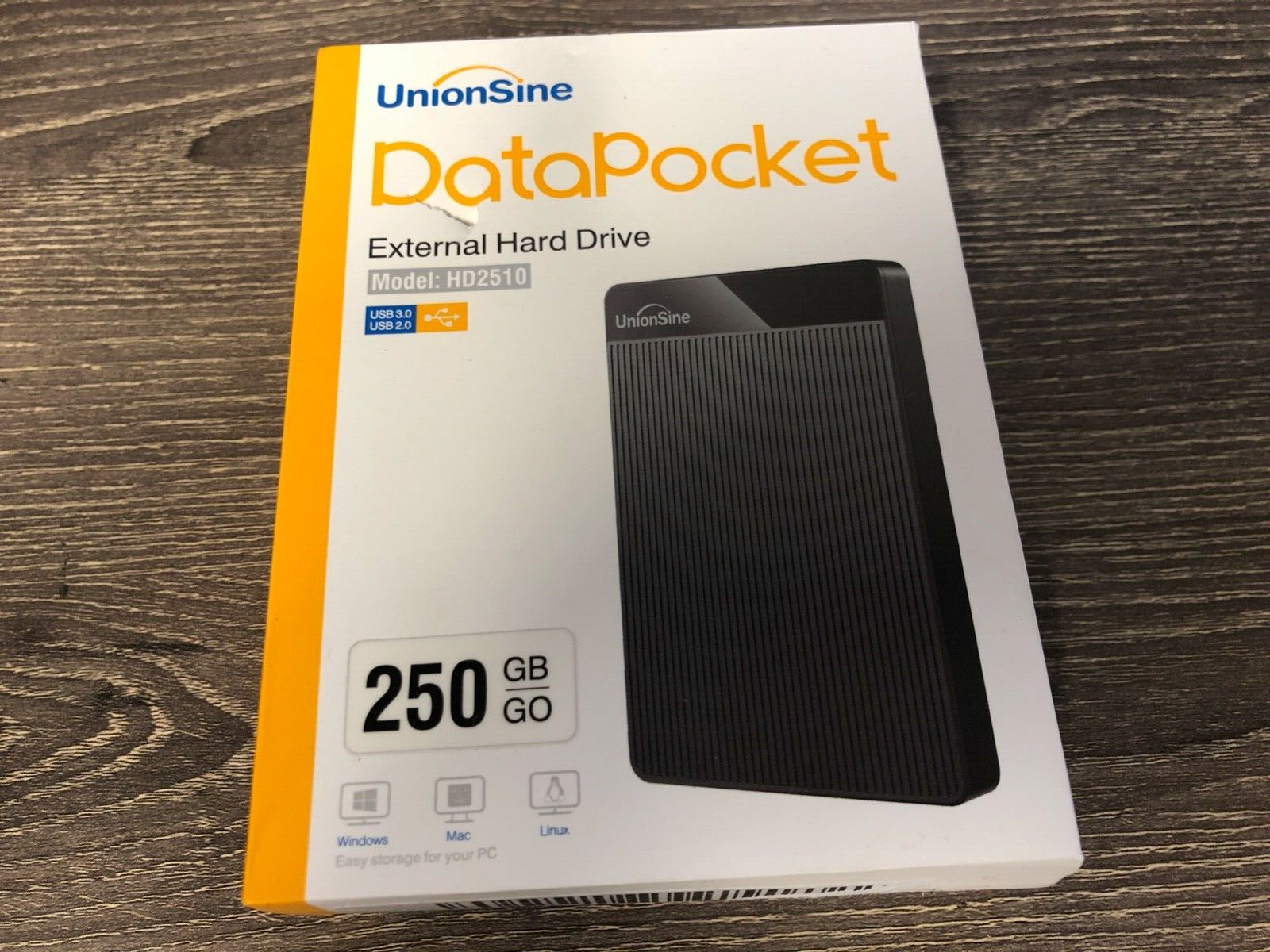 UnionSine DataPocket 250GB External Hard Drive - Black (HD2510)