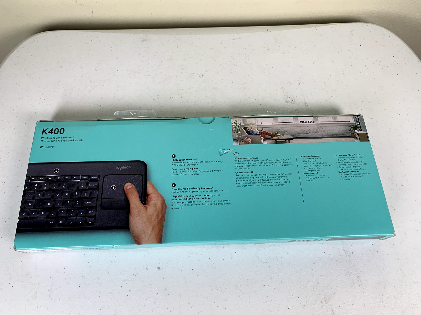 Logitech K400 Wireless Keyboard Touchpad New 920-003070 Built-In Multi-Touch