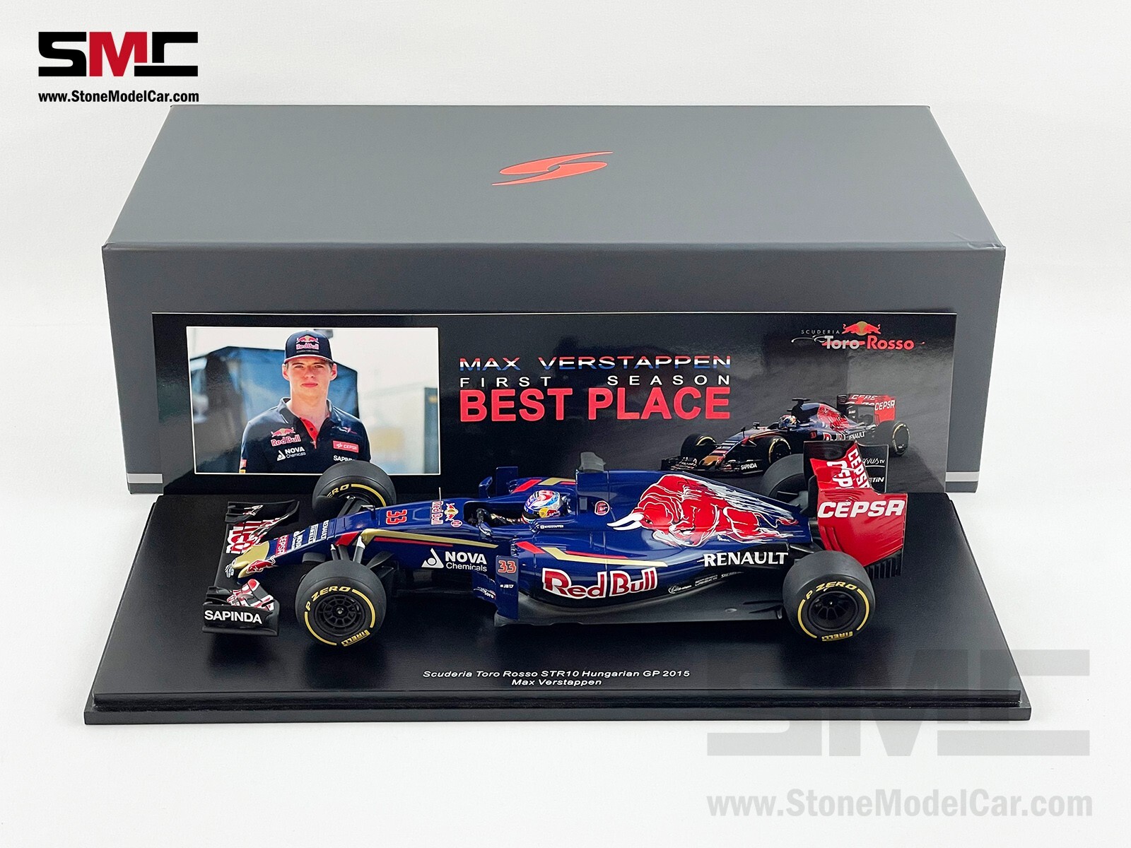 1:18 Spark Toro Rosso F1 STR10 #33 Max Verstappen Hungary GP 1:18 Spark Toro Rosso F1 STR10 #33 Max Verstappen Hungary GP