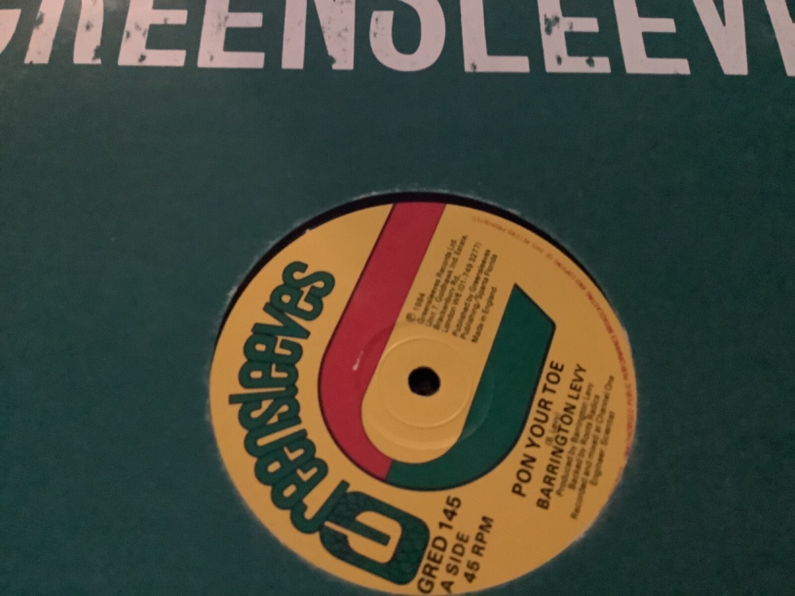 英12” Barrington Levy Pon Your Toe GRED145 Greensleeves Records /00250 Barrington Levy - Pon Your Toe 12