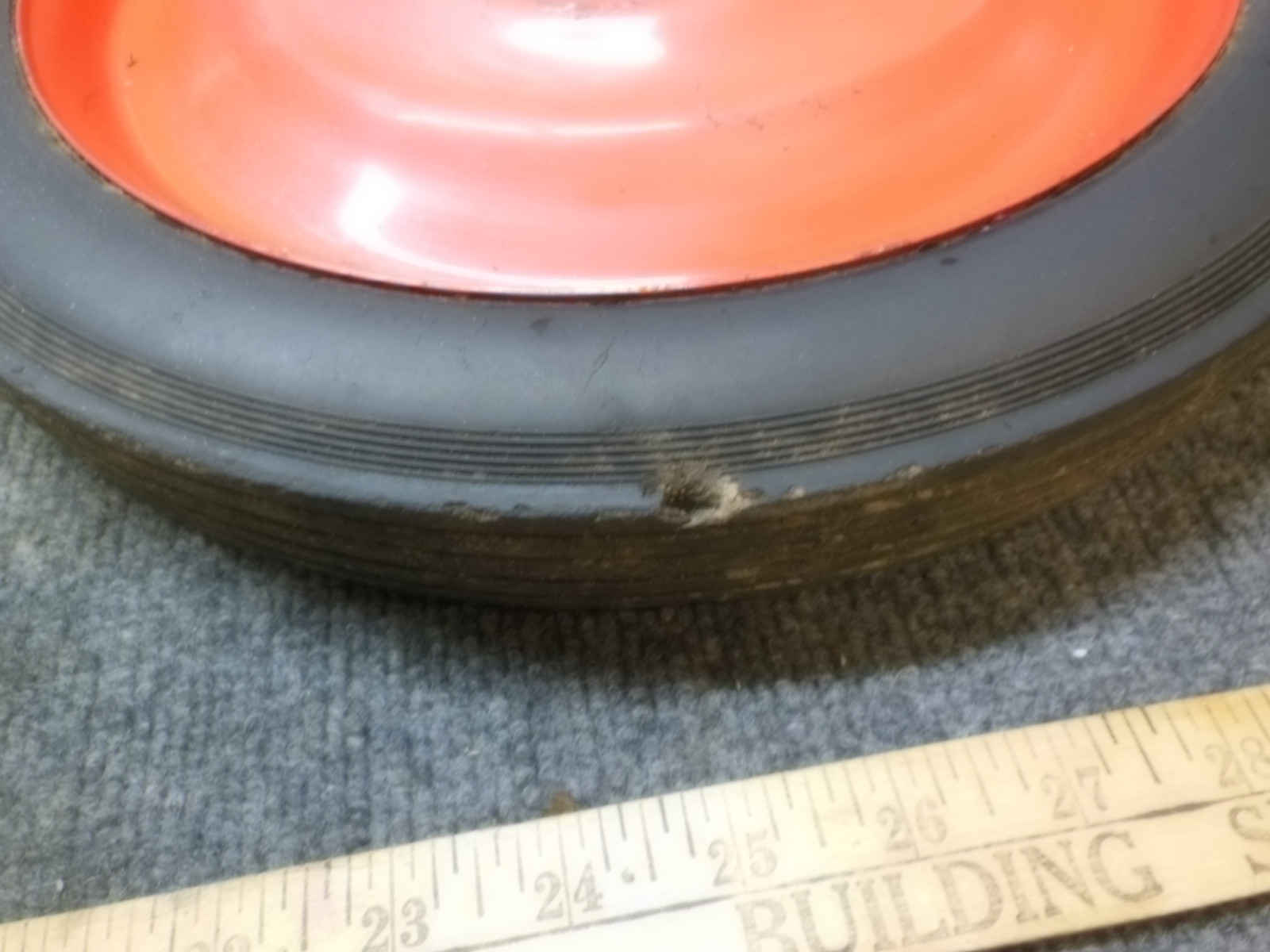 (2) Vintage Metal Rubber Cart /  Wagon Wheels Tires 14