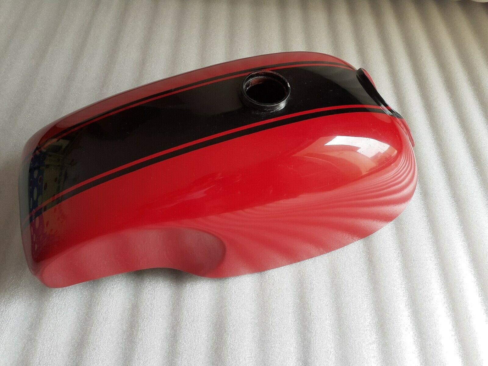 For Norton Triumph Lyta Custom Cafe Racer Petrol Fuel Tank Cherry & Black  