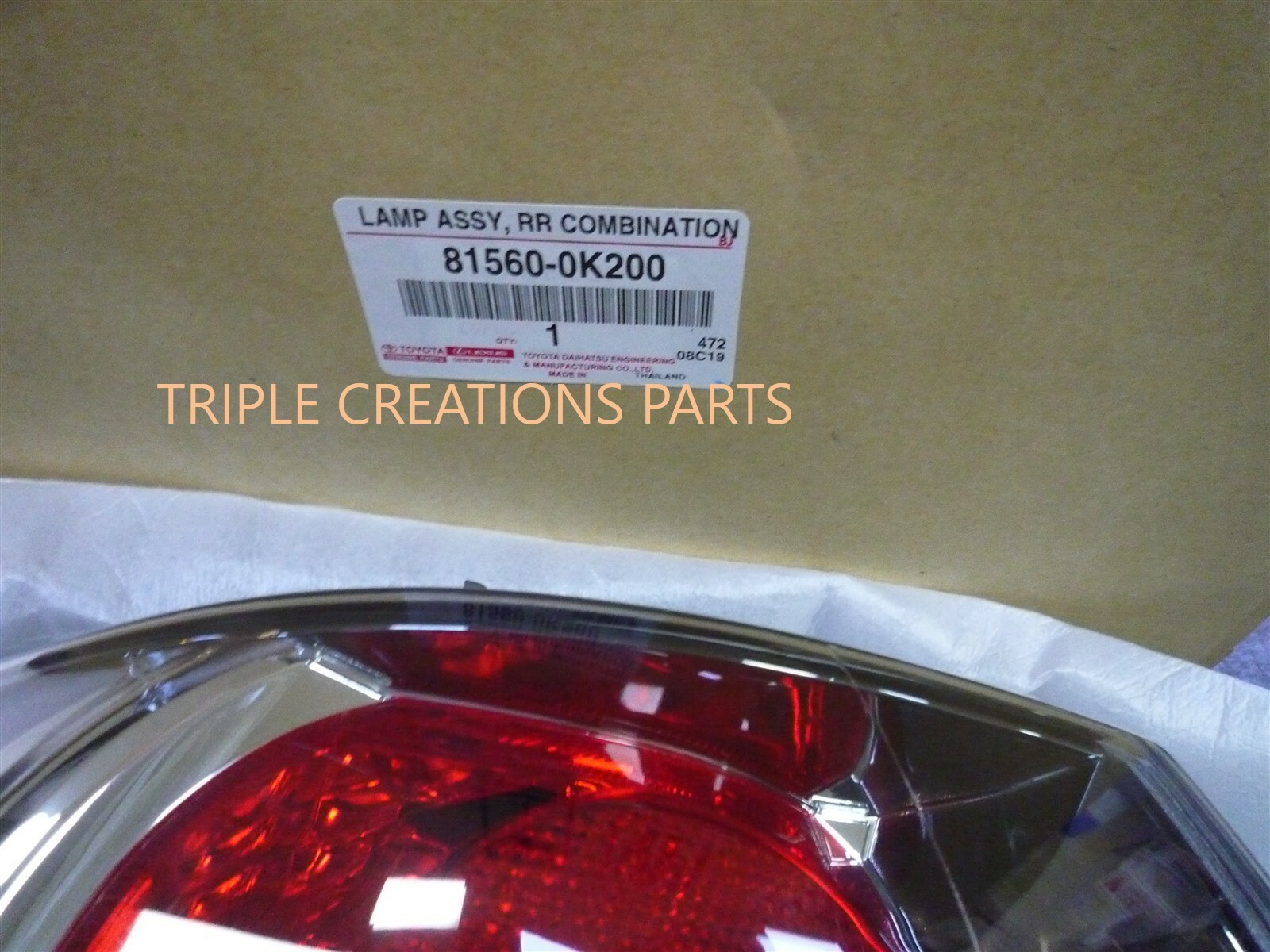 Genuine Toyota 81560-0K200 Lamp Assy Rear Combination LH