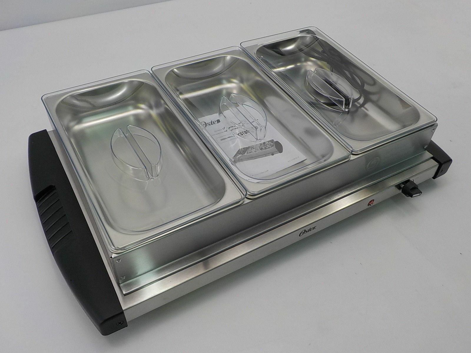 New Oster Buffet Warmer 3 Pan Tabletop Warming Tray 2.5 qt Dinner Party Food