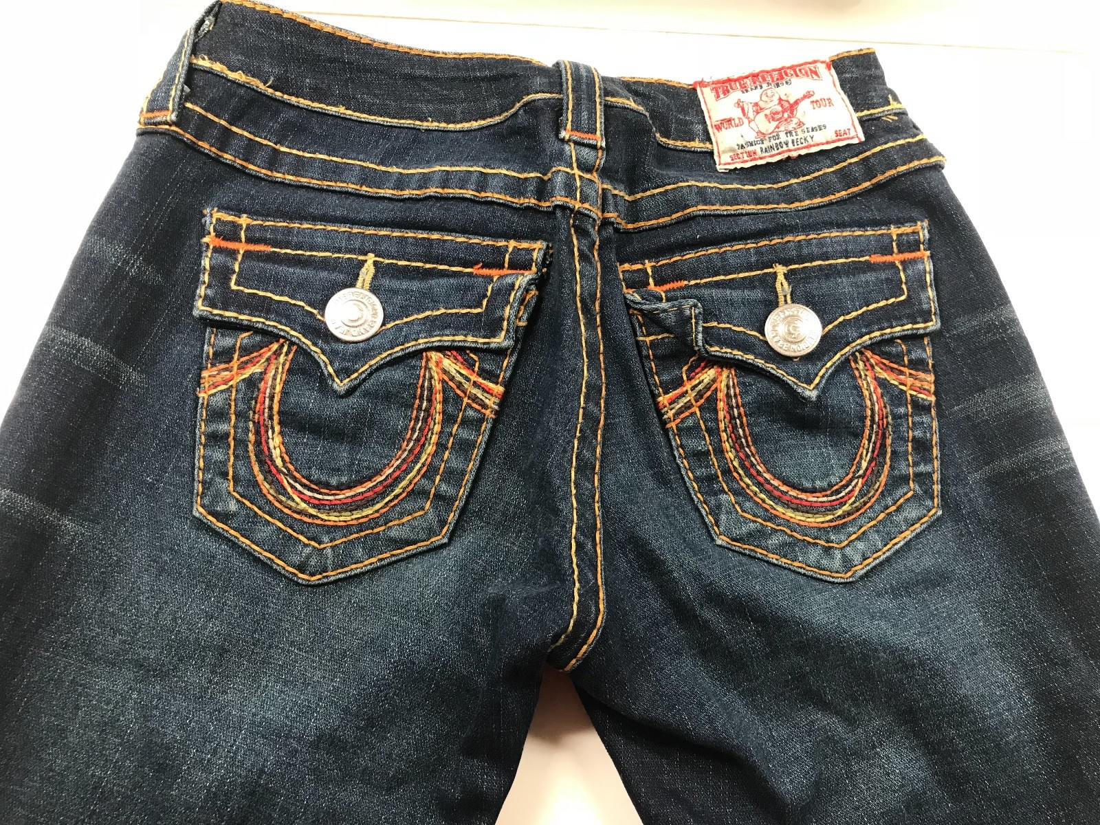 ✨新品タグ付き✨ TRUE RELIGION RAINBOW JOEY W26 True Religion Women's Jeans Size 26 X 31 Rainbow Becky