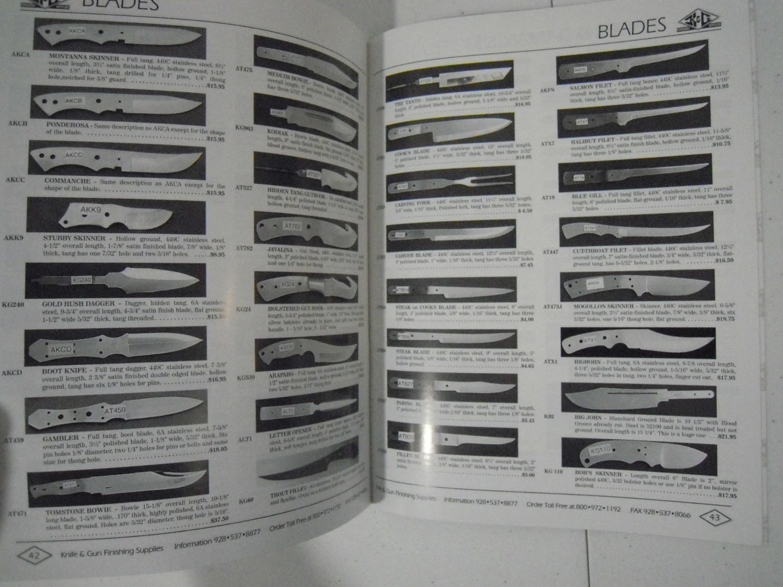 K and G Knife Finishing Supplies Catalog 2003