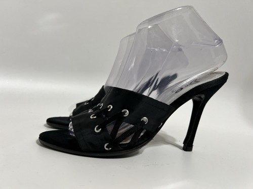 Vtg Dolce & Gabbana Black Eyelet Lace Up Sandal Heels 36 | eBay