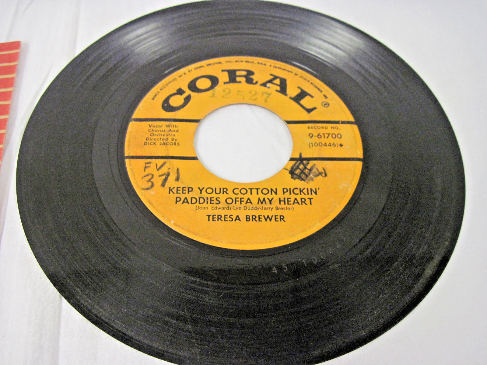 Baseball Record 45 Mickey Mantle & Teresa Brewer I Love Mickey Coral 9-61700