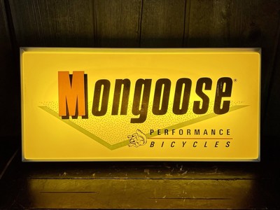 HOLY GRAIL Vtg 80s Mongoose BMX Bikes Bicycles Light Up Advertising Display Sign