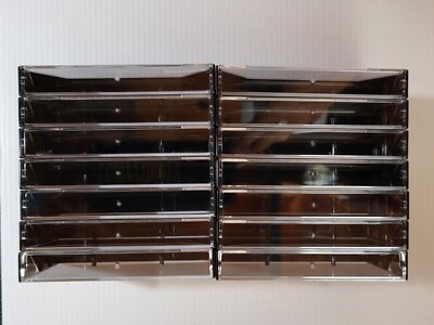 Clear & Black Plastic Jewel Cassette Tape Cases Empty USED Replacement Lot Of 15