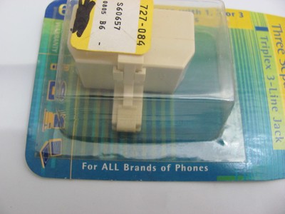 Qty Of 5 Southwestern Bell 3 Way Outlet Triplex 3 Line Jack Splitter Phone Port