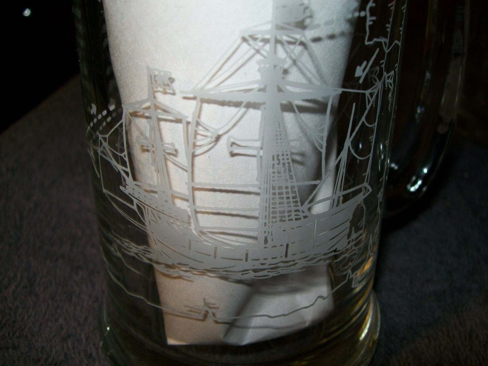 VINTAGE SANTA MARIA & THE NINA ETCHED BEER STEINS / NAUTICAL STEINS