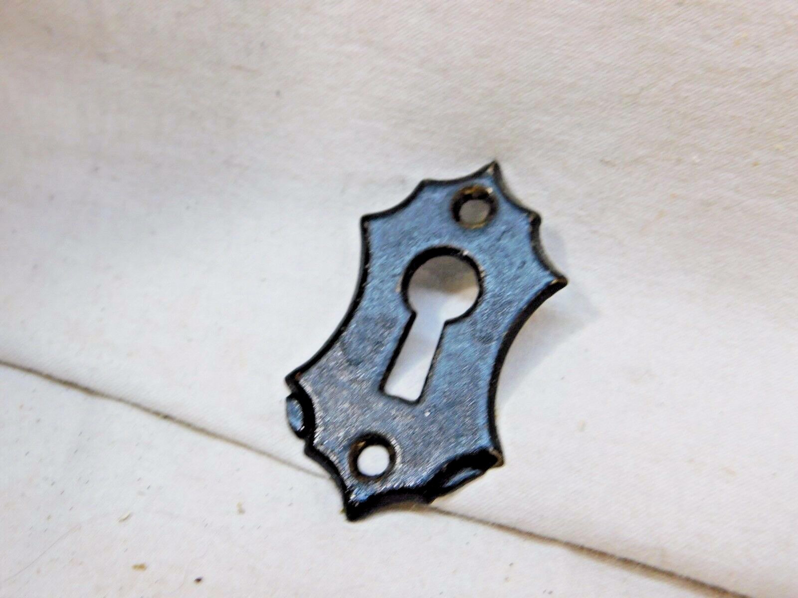 1800's Antique DOOR Keyhole Plate VICTORIAN Style Original Black Finish ORNATE