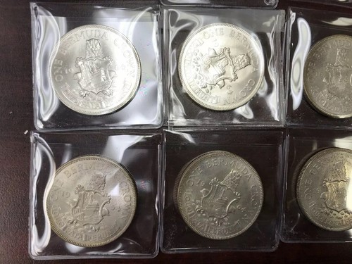 1964 Bermuda One Crown Silver Coins Lot high value 12 BU Coins