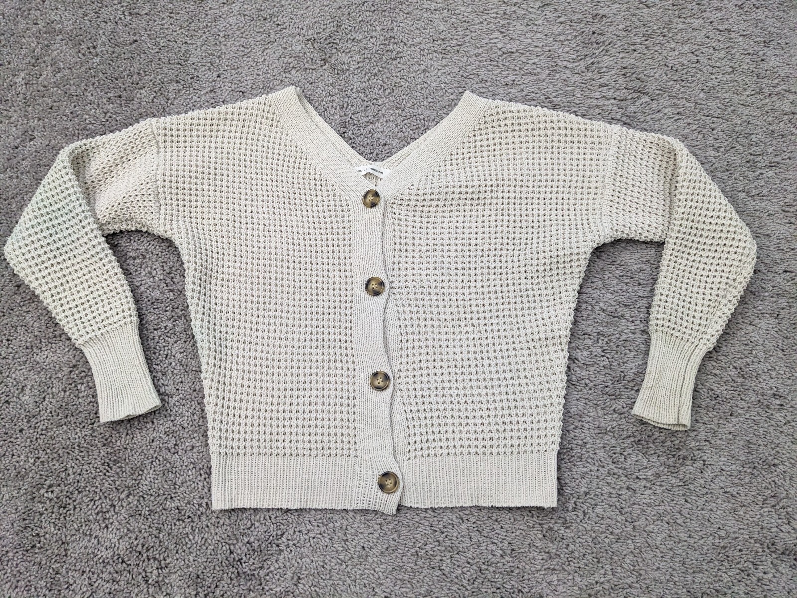 Moon & Madison Cardigan Womens Small V Neck Sweater Knit Off